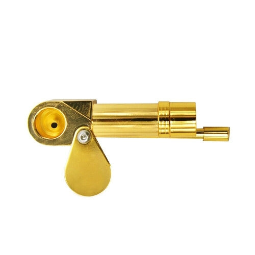 Brass Tobacco Smoking Pipe w/ Stash Storage Cylinder Chamber Metal w/