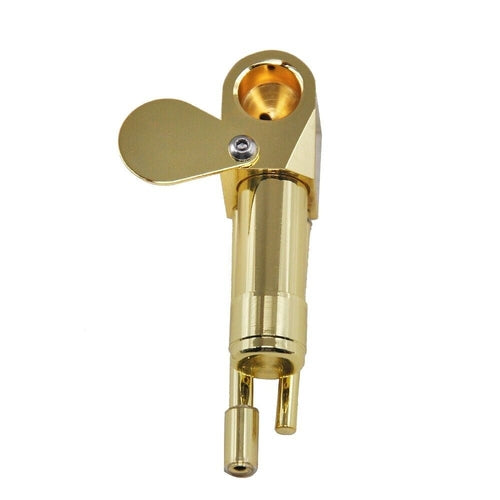 Brass Tobacco Smoking Pipe w/ Stash Storage Cylinder Chamber Metal w/