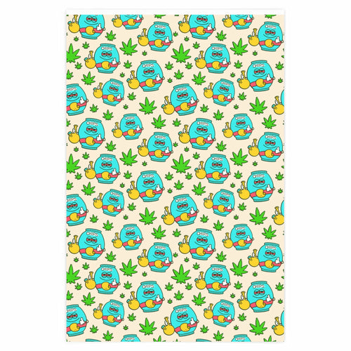 Funny weed marijuana leafs and chips bag Wrapping Paper